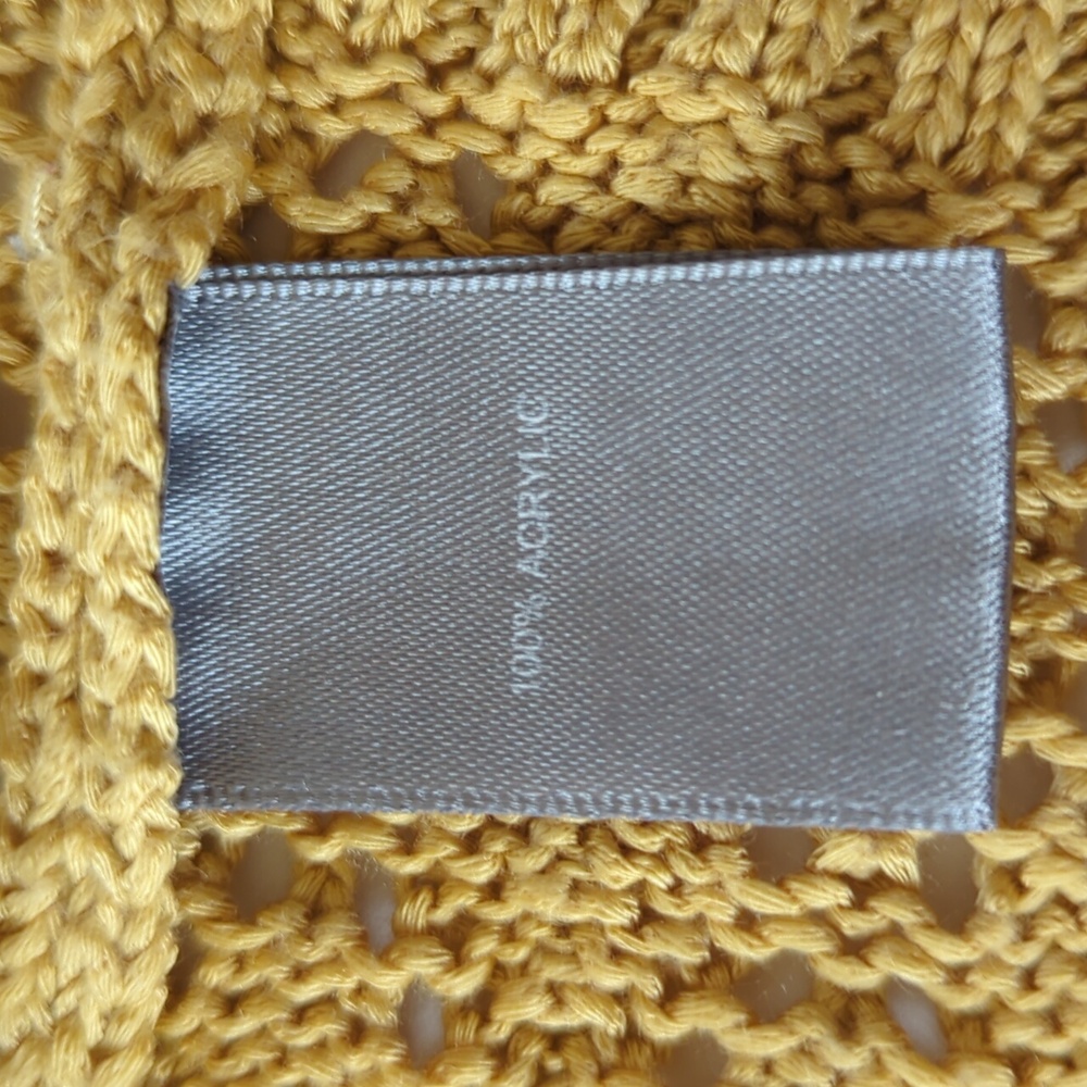 Marled Reunited Clothing Acrylic Longline Open Cardigan Sweater MEDIUM Yellow - Picture 7 of 15